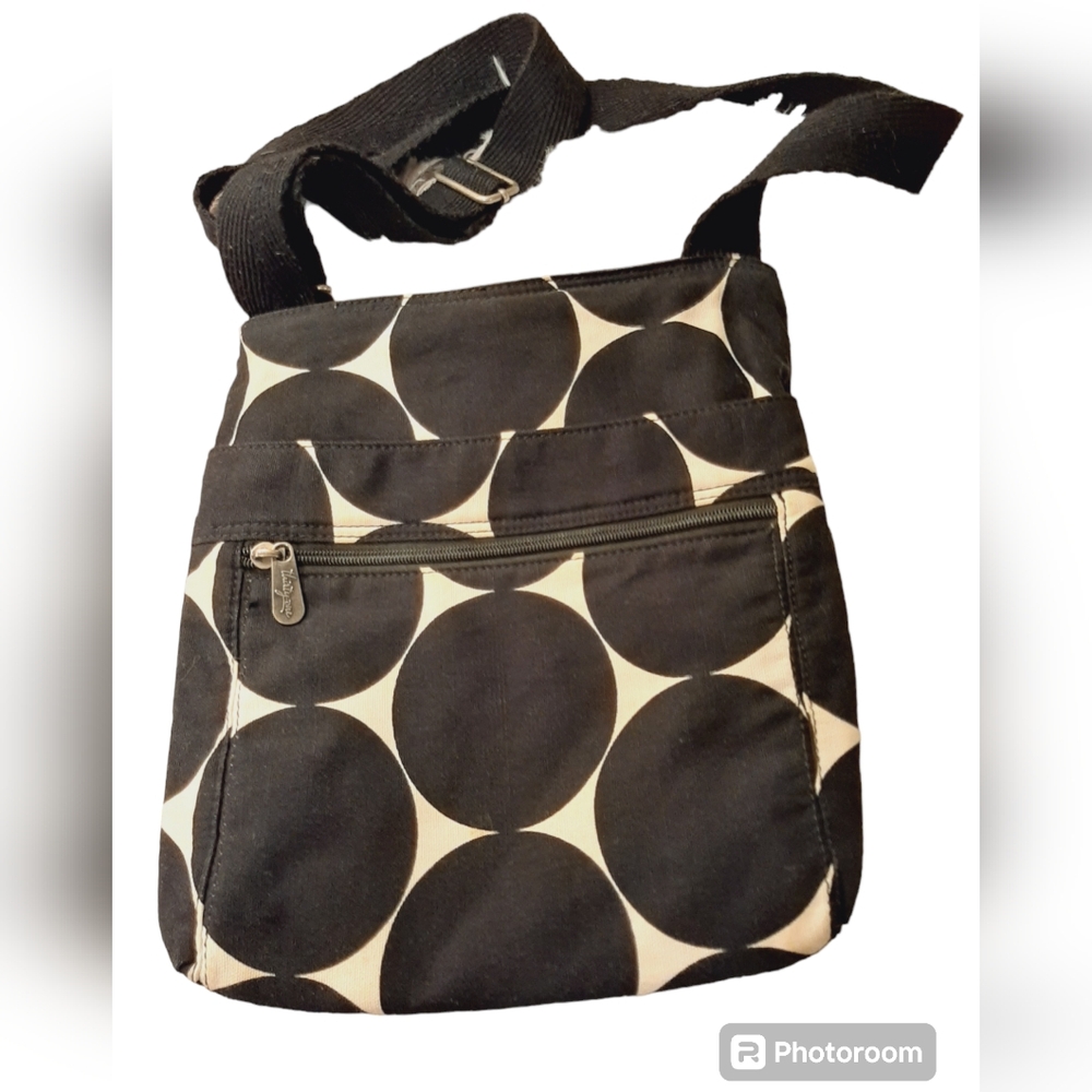 THIRTY-ONE Organizing Shoulder Bag Big Dot White & Black Polka Dot